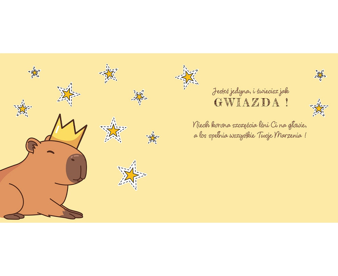 Greeting card KW Capybara "you are star", 1 pc. EOL